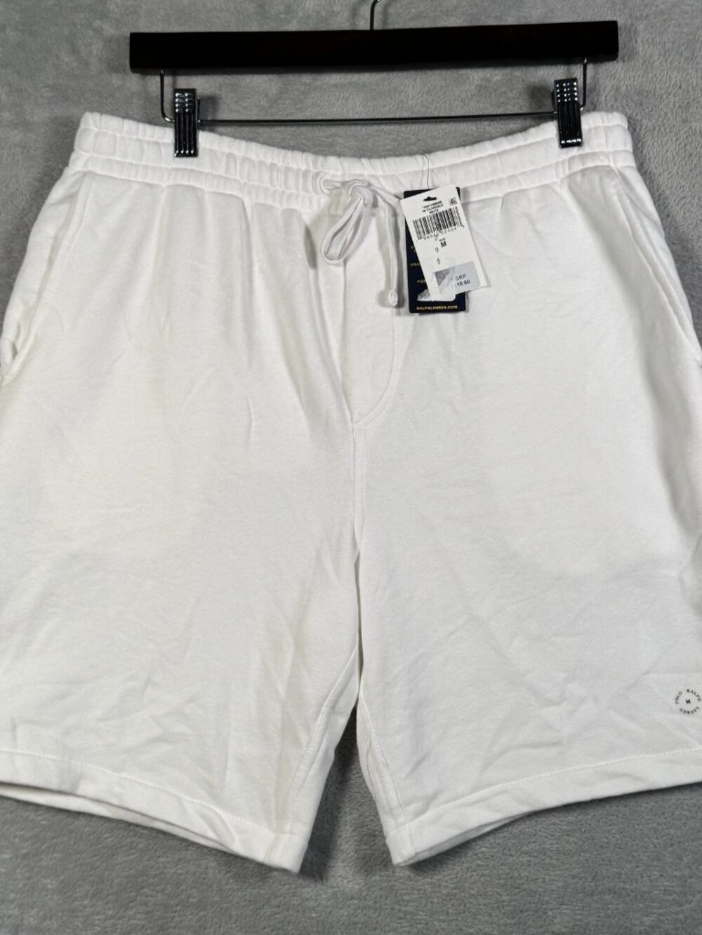 Polo Ralph Lauren Sweat Shorts Mens M White French Terry Fleece Drawstring $110